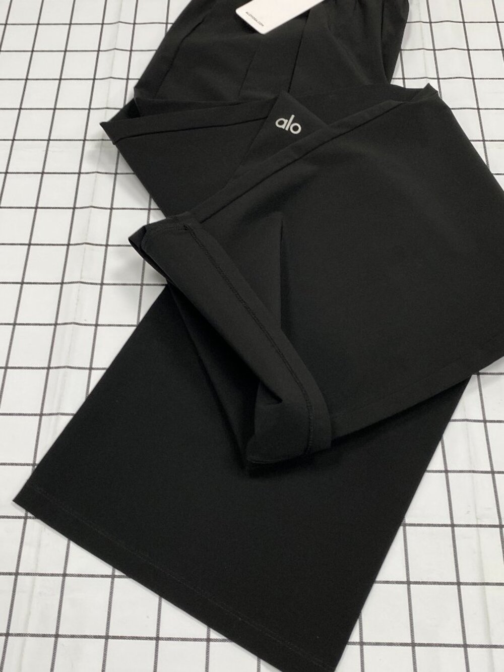 NWT🏷️ALO Yoga Suit Up Trouser Black Regular 30" Inseam Wide-Leg Pants✨ - Picture 3 of 9